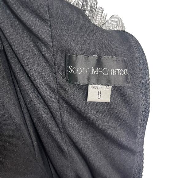 SCOTT MCCLINTOCK Vintage Women’s Black and White Polka Dot Mini Dress - Picture 5 of 5